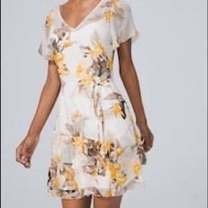 Floral print blouson dress WHBM